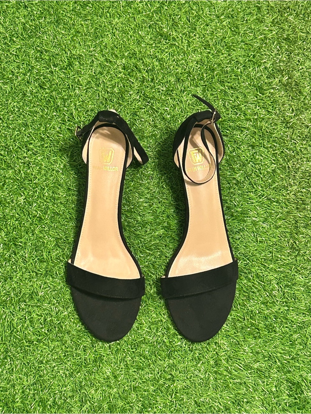 Black Open-Toe Ankle-Strap Heels